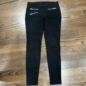 J Brand Black Skinny Jeggings w/ Silver Zippers